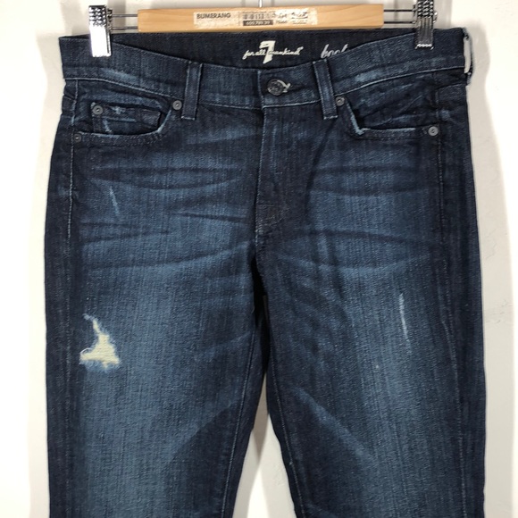7 for all Mankind bootcut distressed jeans size 28 - Picture 2 of 13